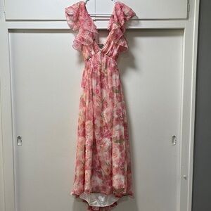 Rachel Parcell Chiffon Ruffle Midi Dress